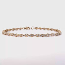 Yellow Gold Diamond Geometric Link Tennis Bracelet