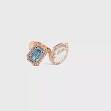Aquamarine and Diamond Toi et Moi Ring in Rose Gold