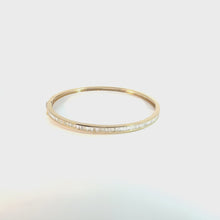 Yellow Gold Baguette Diamond Bangle Bracelet