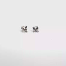 White Gold Cushion-Cut Diamond Stud Earrings