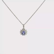 White Gold Starburst Halo Pendant Necklace