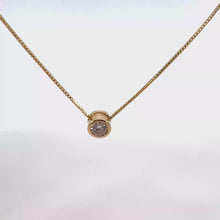Bezel-Set Diamond Solitaire Necklace in Yellow Gold