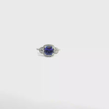 A Tanzanite multi-stone ring set in white gold.