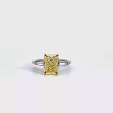 Fancy Intense Yellow Diamond Three-Stone Engagement Ring