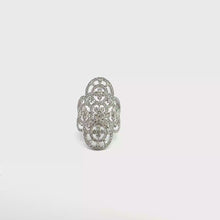 White Gold Diamond Filigree Cocktail Ring