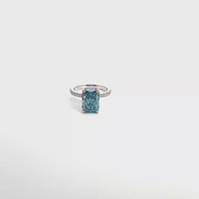White Gold Solitaire Ring with Radiant-Cut- Lab Grown Diamond