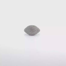 Domed Pave Signet Ring in White Gold