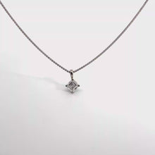 Kite-Set Princess Cut Diamond Pendant Necklace in White Gold