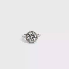 White Gold Round Diamond Halo Engagement Ring