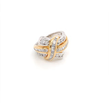 14K Two Tone 1 CT Baguette Diamond Ring Size 7