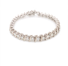 14K White Gold 5 1/2 CT Round Brilliant Cut Diamond 35 Stone Tennis Bracelet