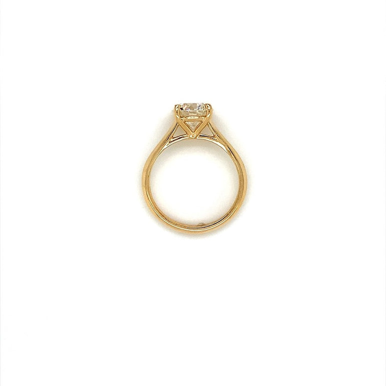 14K Yellow Gold 2 CT Round Brilliant Cut Near Colorless Lab-Grown Diamond Solitaire Engagement Ring