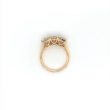14K Yellow Gold 2 7/10 CT Round Brilliant Cut Colorless Lab-Grown Diamond Three Stone Engagement Ring