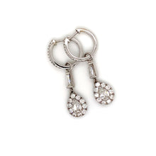 18K White Gold 2 CT Pear Shape Diamond Drop Earrings