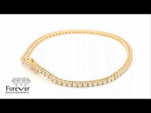14K Yellow Gold 2 CT Round Brilliant Cut Diamond 79 Stone Tennis Bracelet